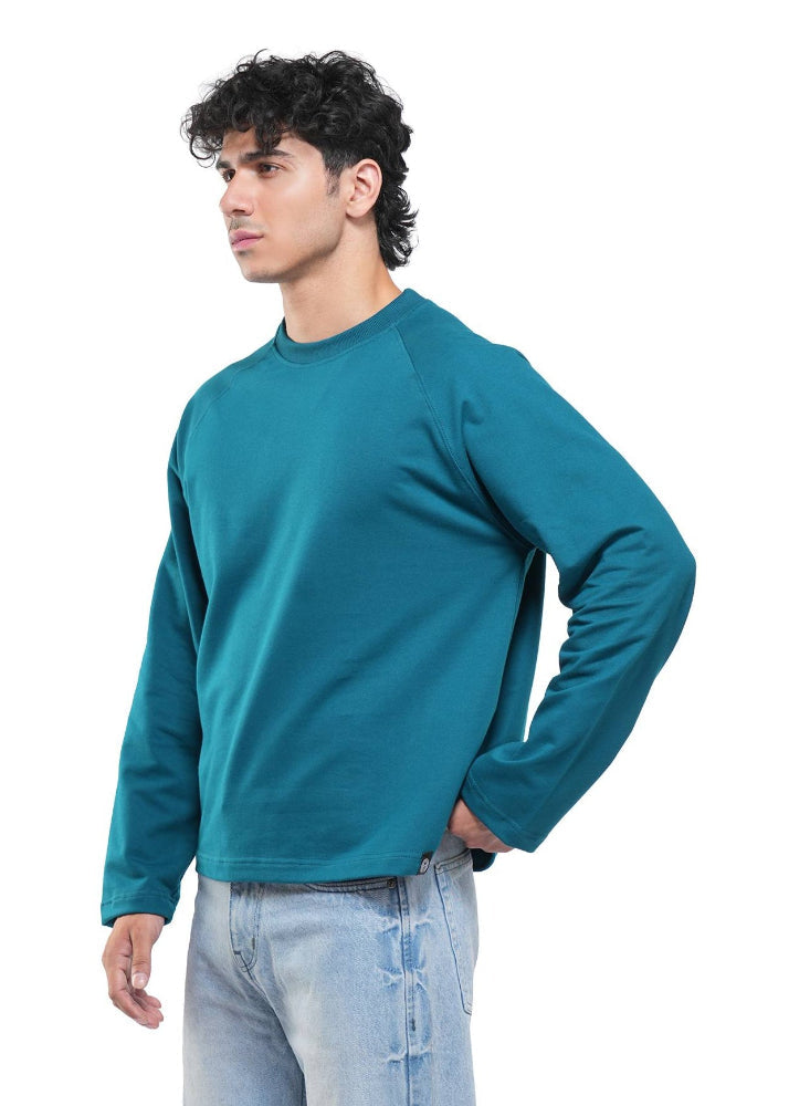 Peacock Cropped Raglan Tee