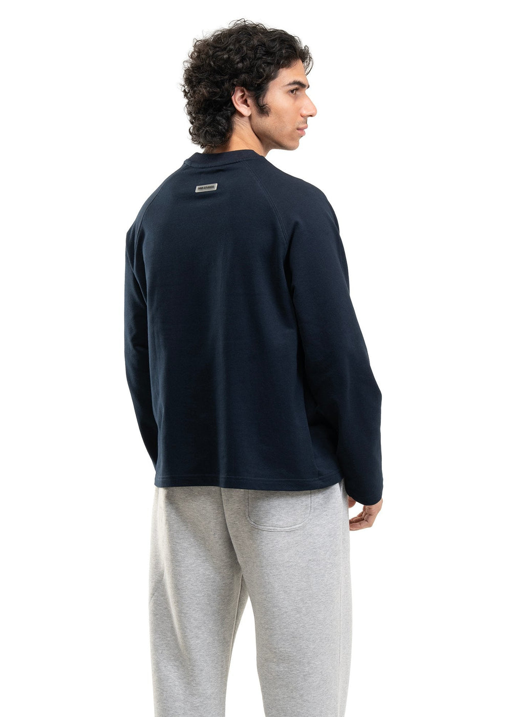 Navy Cropped Raglan Tee