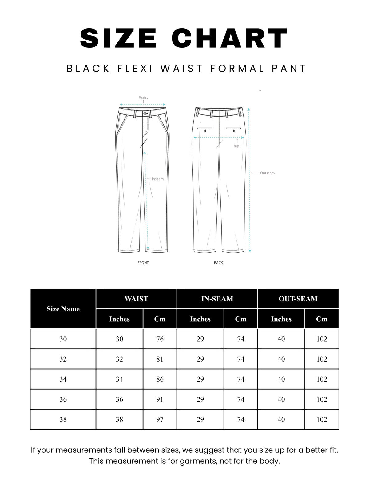 Black Flexi Waist Formal Pant 1