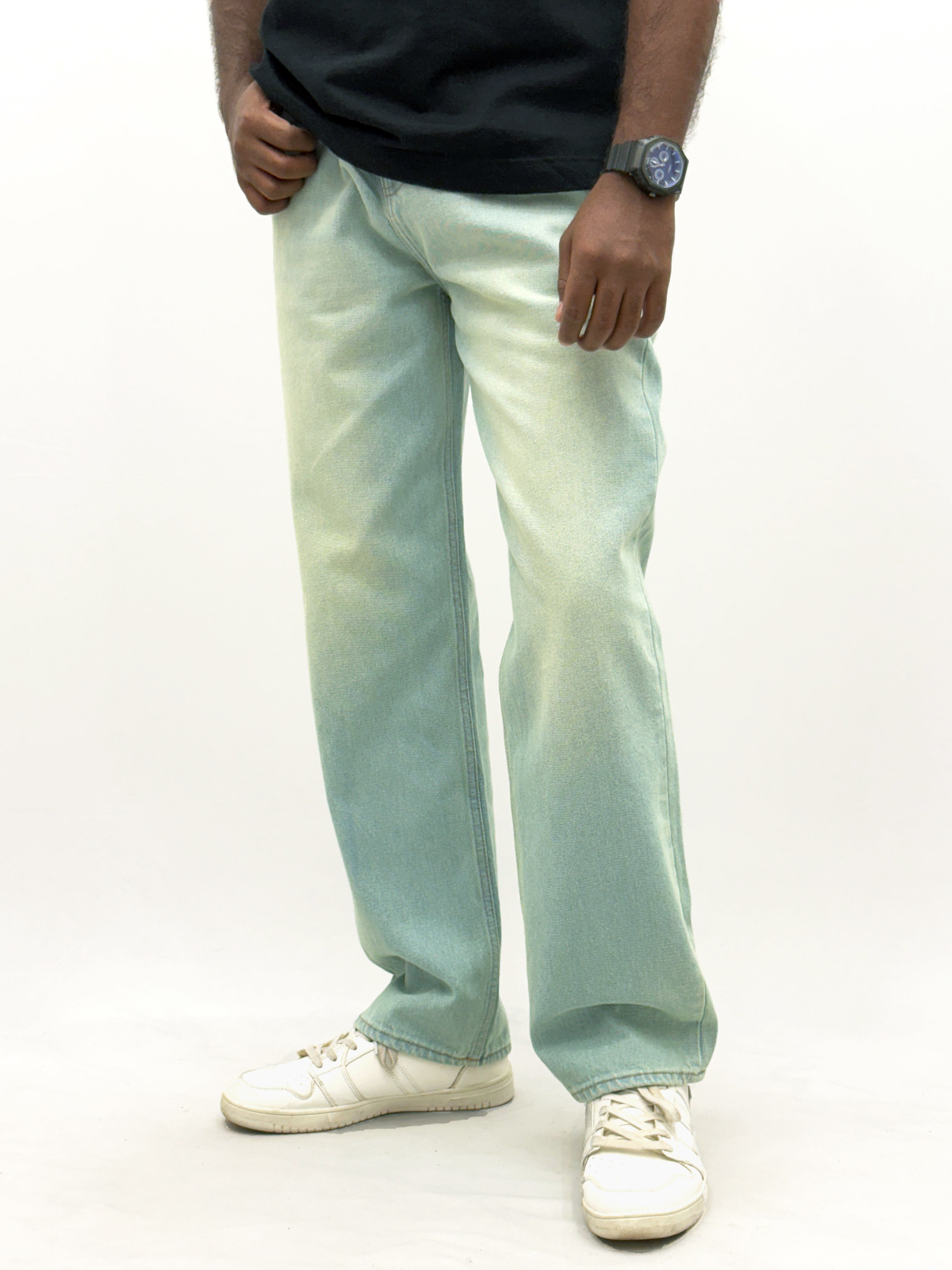 Teal Blue Baggy Jeans