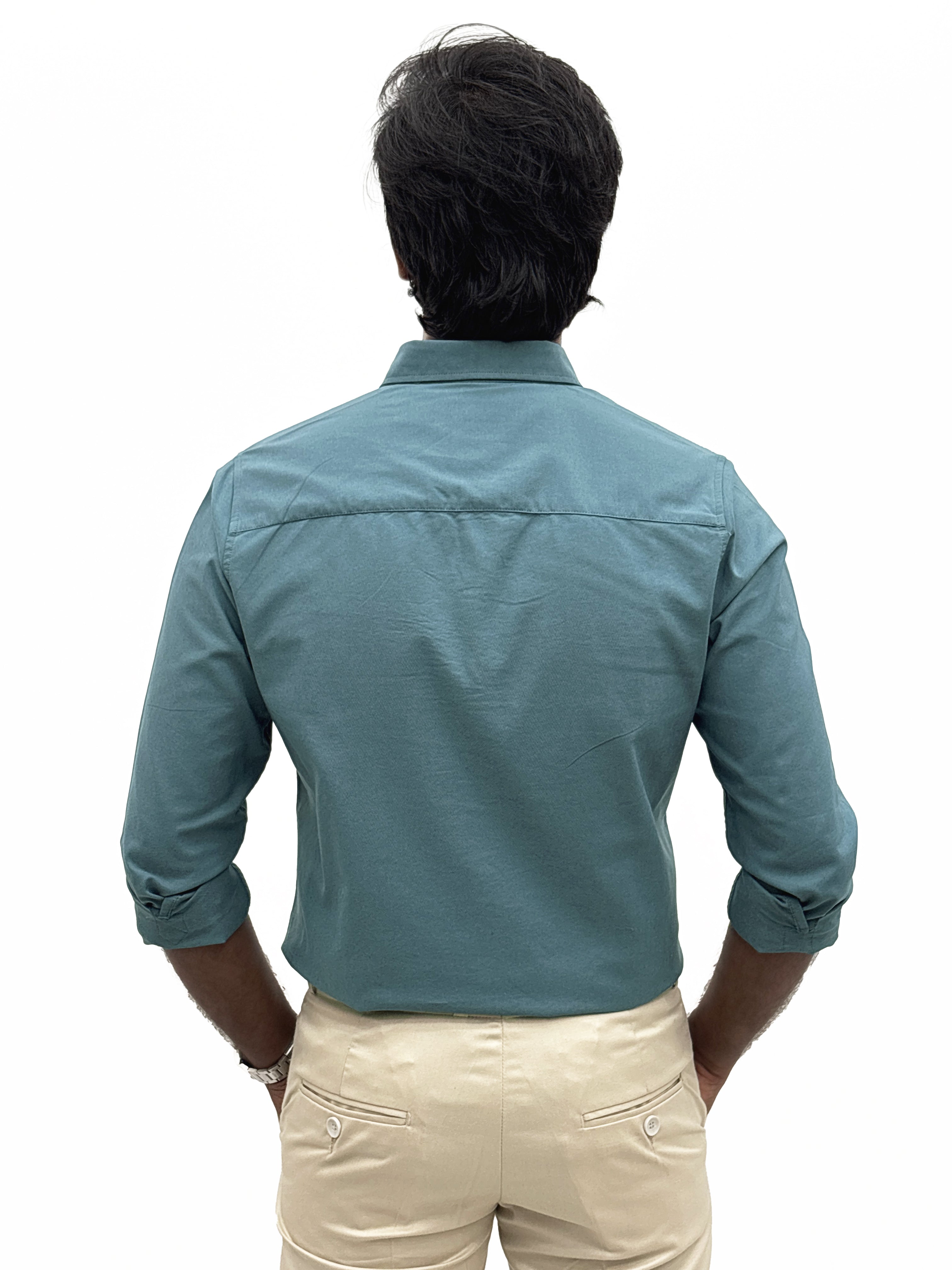 Cadet Blue Plain Oxford Shirt