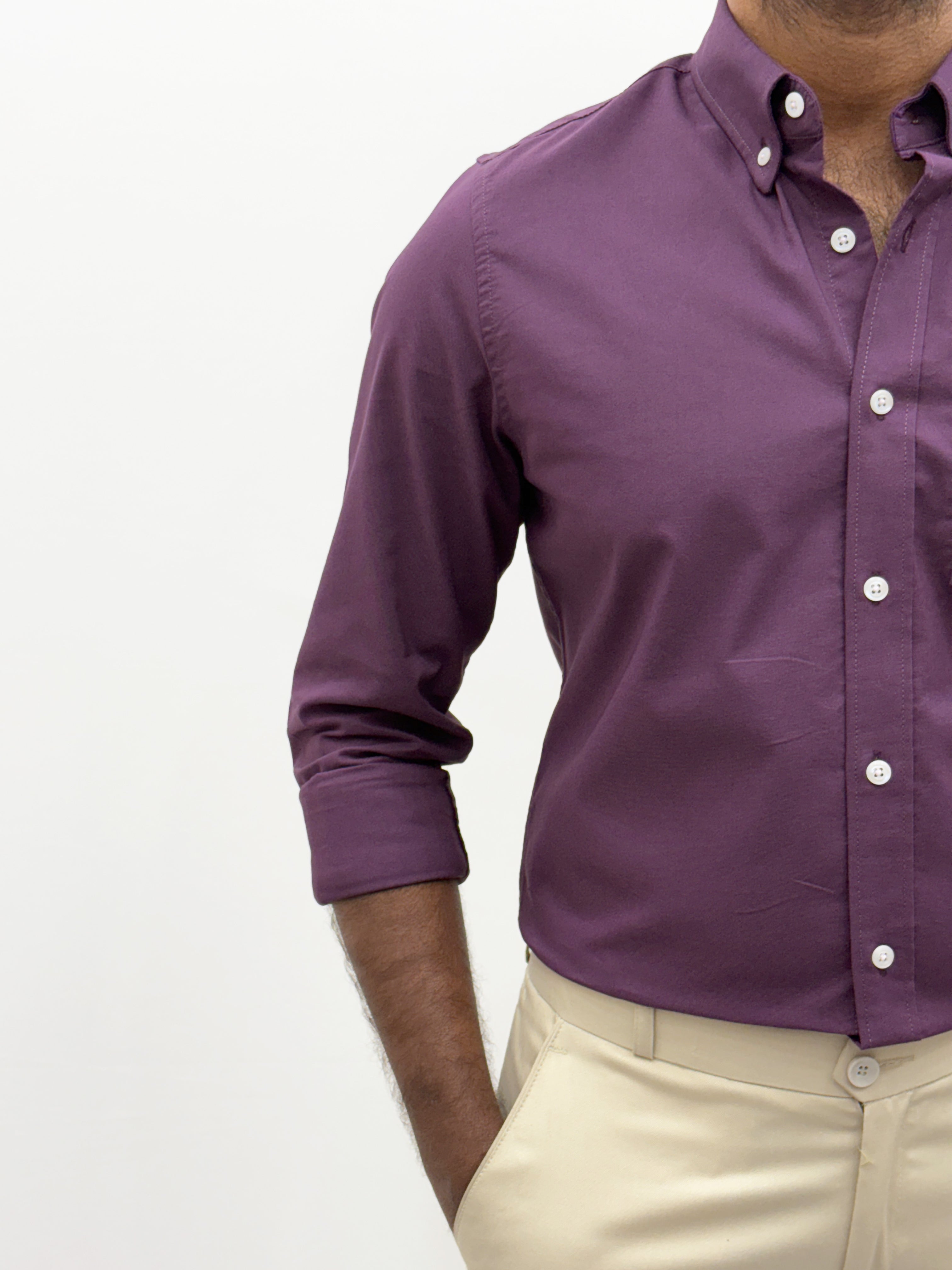 Voilet Plain Oxford Shirt