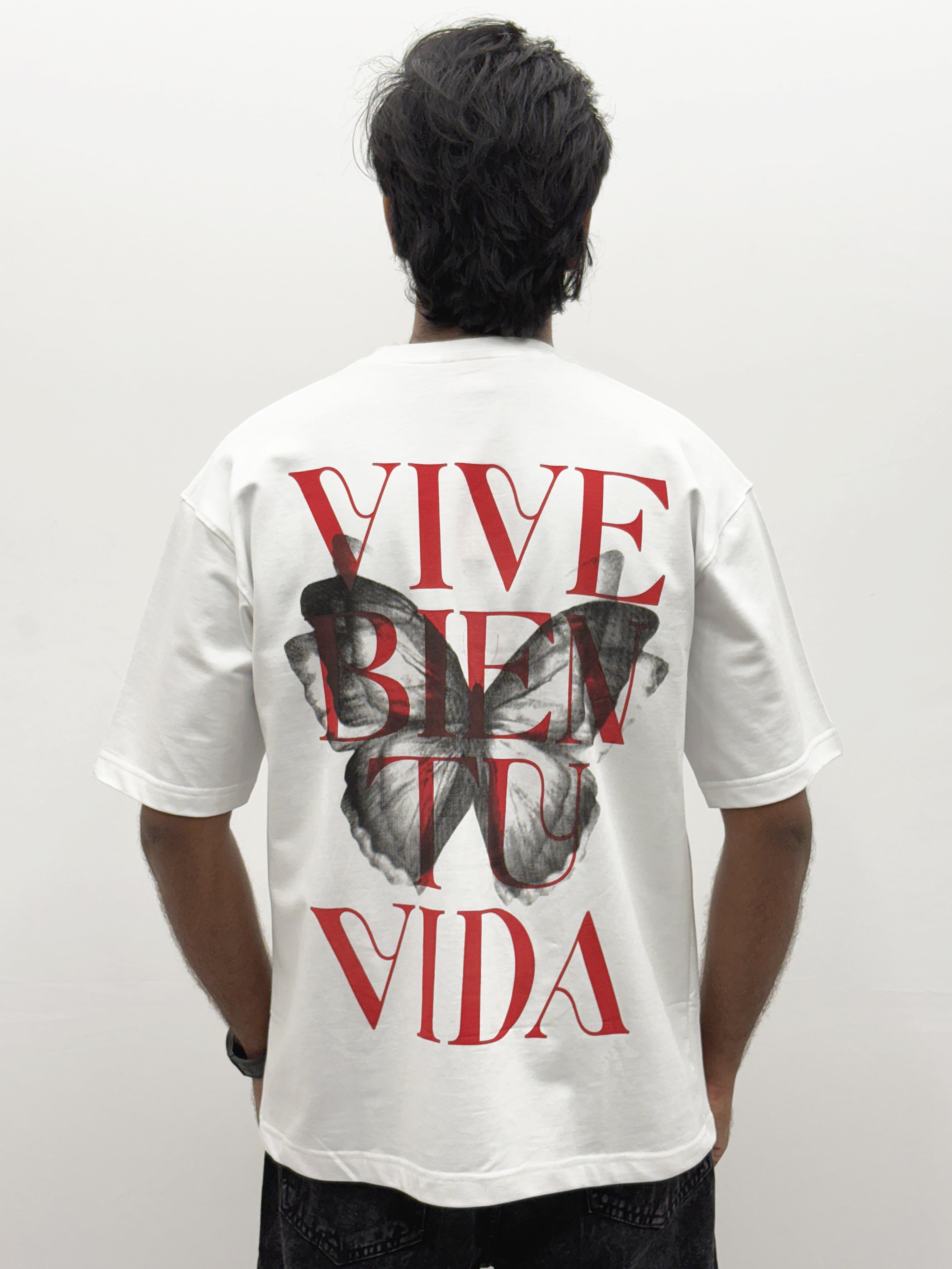 White Oversize Back Print  T-Shirt