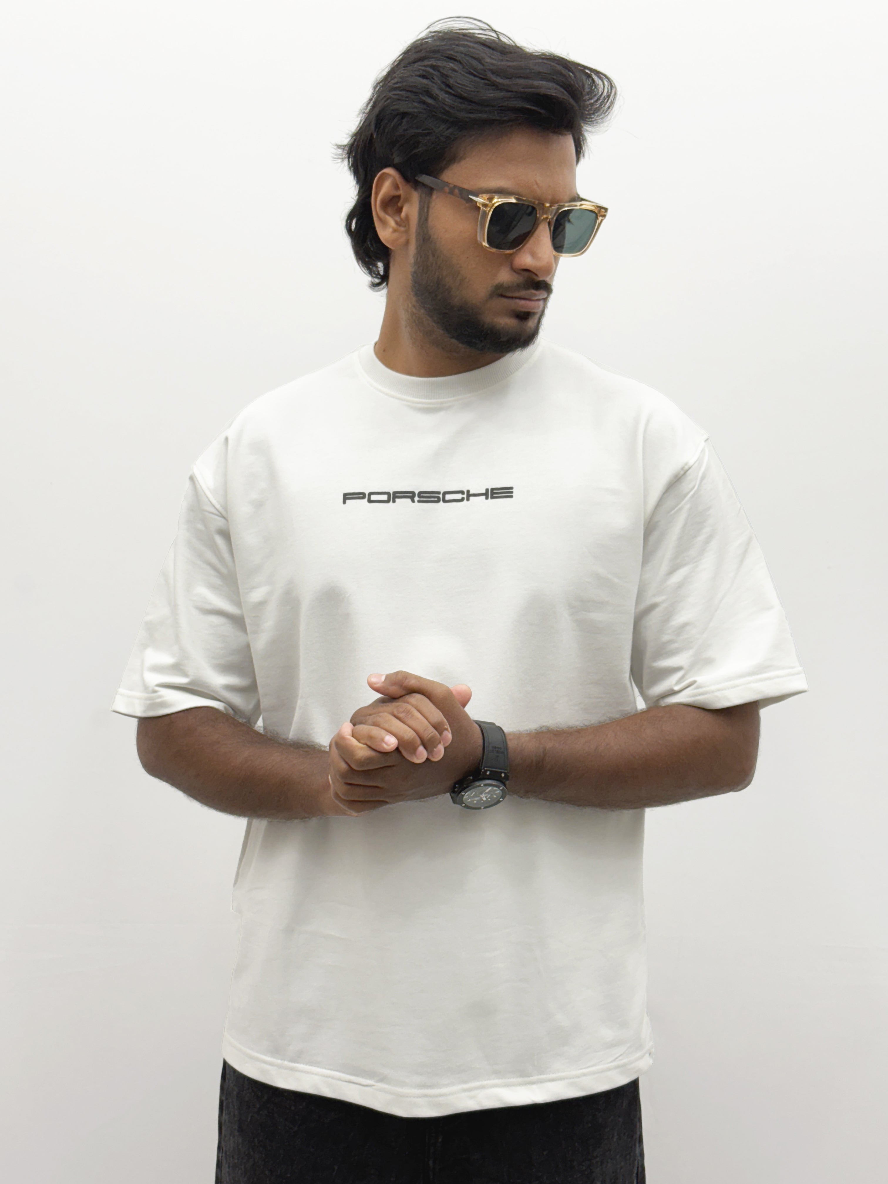 White Oversize Back Print  T-Shirt