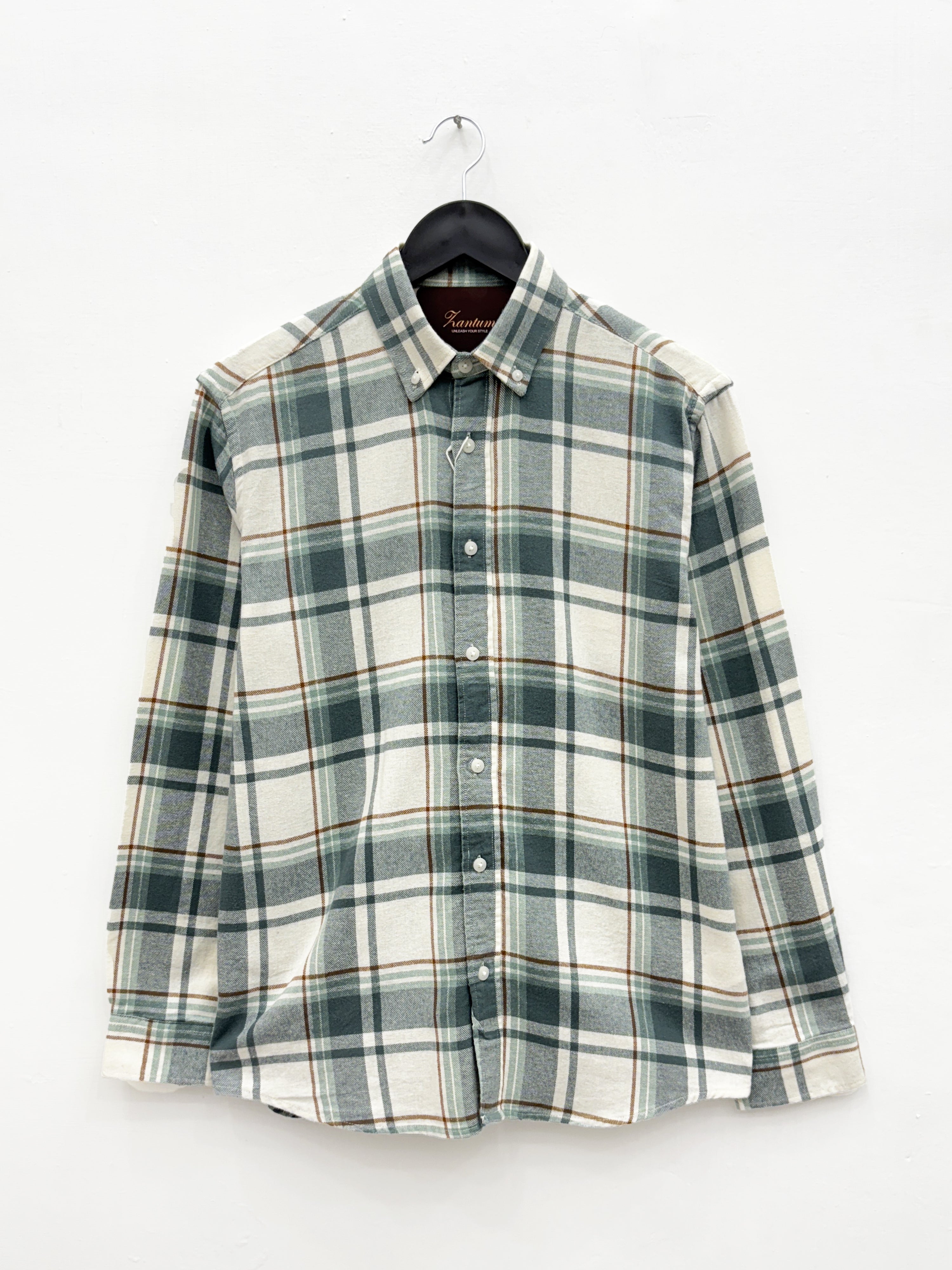 White Teal  Flannel Shirt